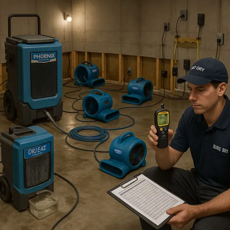 Structural Drying and Dehumidification process in Cartersville, GA